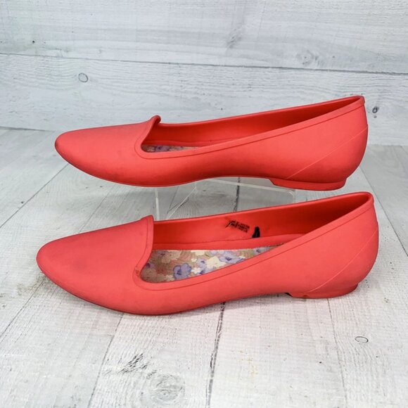 Crocs Women's Eve Flat Iconic Comfort Coral Pink Croslite Loafer Size 8 - Picture 5 of 12